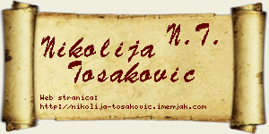 Nikolija Tošaković vizit kartica